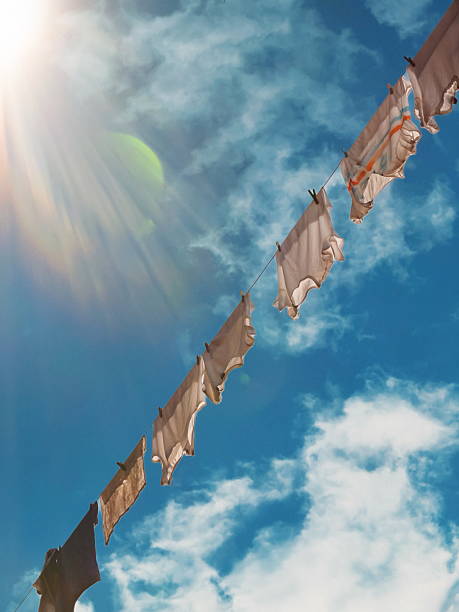 Laundry up high in the Summer sun.
