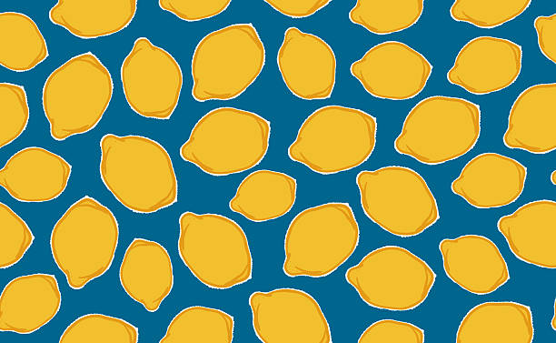istock Hand drawn italian lemon seamless pattern. Whimsical blue, yellow summer print. Italy citrus floral sketch. Fruit background for wedding, packaging, fabric, wrapping paper. Trendy vector illustration. 2225333463