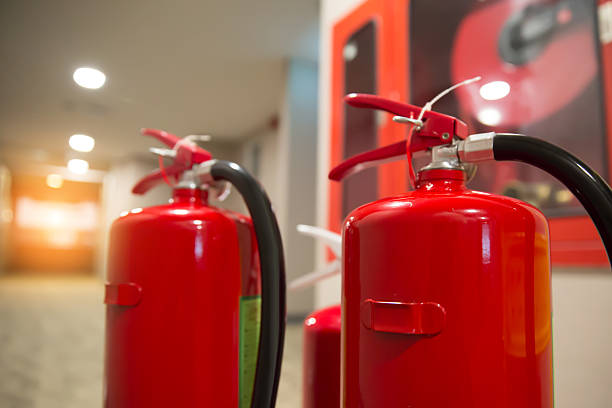 istock Fire extinguishers tank in building for protection and prevent for emergency and safety rescue and fire training. 2225333652