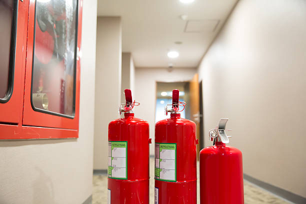 istock Fire extinguishers tank in building for protection and prevent for emergency and safety rescue and fire training. 2225333673