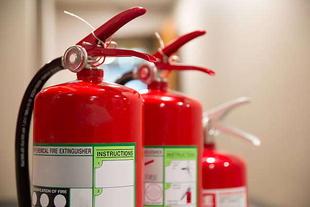 istock Fire extinguishers tank in building for protection and prevent for emergency and safety rescue and fire training. 2225333677