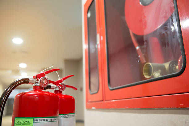 istock Fire extinguishers tank in building for protection and prevent for emergency and safety rescue and fire training. 2225333693