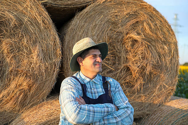 istock Farming Life Portrait With Hay Background 2225348848