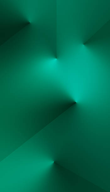 istock Abstract background with a gradient from dark green to light turquoise, with diagonal lines and light rays creating a volume effect 2225350978