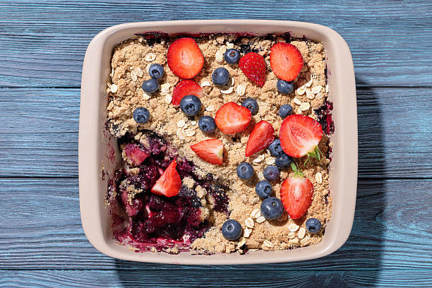 istock apple blueberry strawberry crumble in baking dish 2225351800