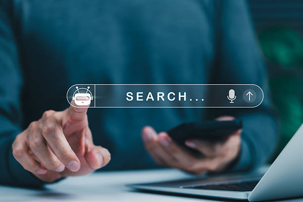 istock AI chatbot search engine technology concept. Person using search bar with AI chatbot icon, intelligent search engines, digital assistants, and modern online queries for fast information retrieval. 2225358414