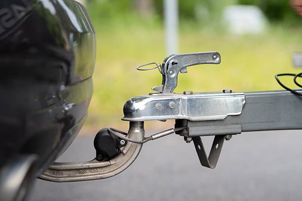 istock Trailer Attached to a Car - Hitch Coupling Locked 2225358892