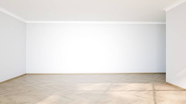 istock Empty space featuring light wooden flooring and plain white walls, illuminated by natural light during the day, providing a calm and tranquil environment for various uses. 3d render 2225359025