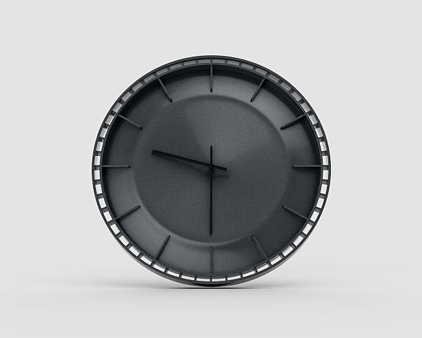 istock A Modern Charcoal Black Wall Clock 9:30 Nine Thirty 09:30 For Modern Interiors 3D Illustration 2225360526