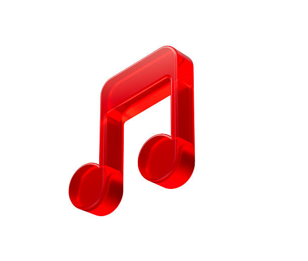 istock A sleek vibrant red musical note icon with smooth dual quavers and soft glow, 3D Illustration. 2225362357