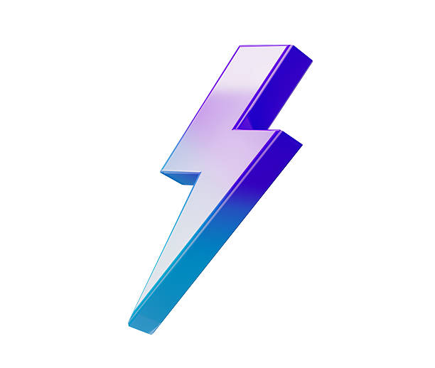 istock A striking 3D lightning bolt icon with a purple-blue gradient and electrifying look. 3d illustration 2225362403
