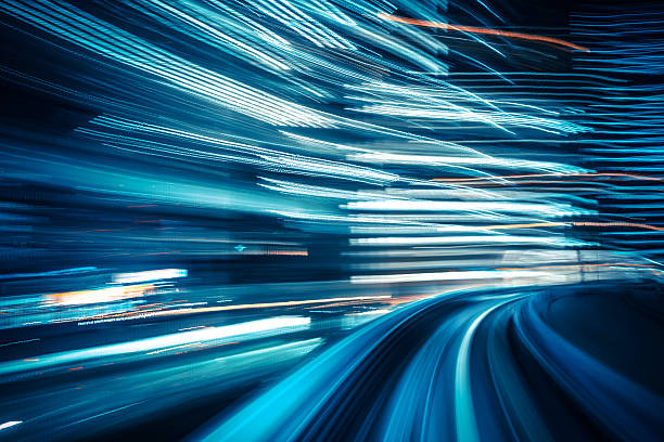 istock High-Speed Motion Blur Captured on a Futuristic Transit System at Night 2225367154