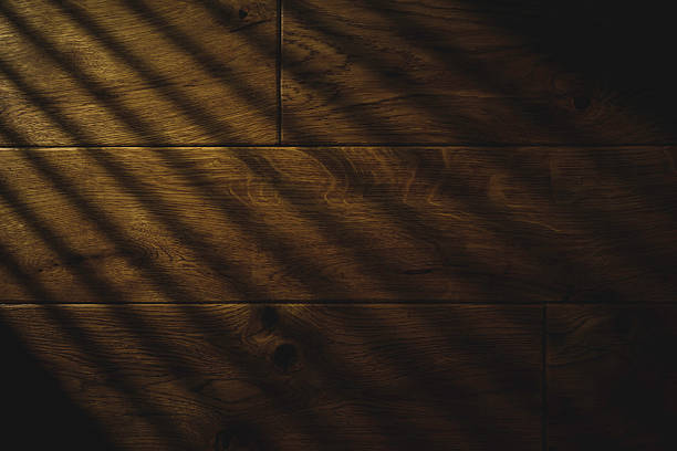 A close-up view of a wooden panel highlighting its intricate texture and natural grain patterns under soft, warm lighting, with dramatic shadows cast over the surface. Perfect for backgrounds, textures, or design inspiration involving organic and rustic themes.