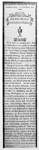 istock George Washington announcement of death, obituary 2225376322