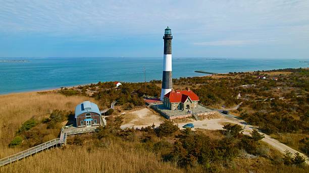 istock Aerial view of Fire Island Lighthouse. 2225380756