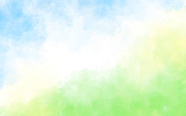 istock Abstract Sky and Landscape Watercolor Background - Spring and Summer 2225384370