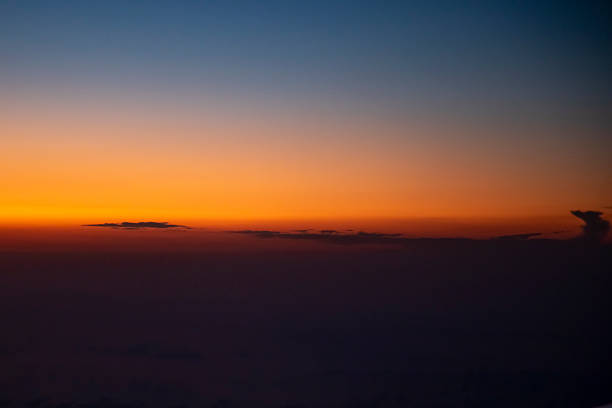 Lovely cloudy sunset with a fascinating color transition