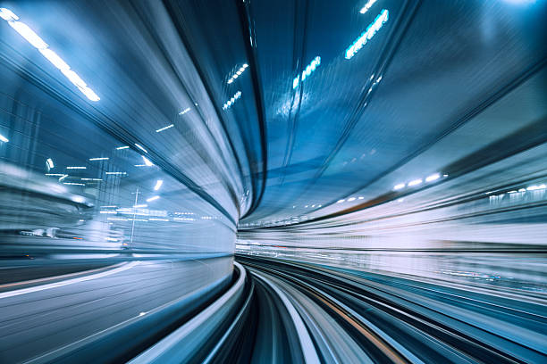 istock Futuristic High-Speed Train Through Tunnel at Night in Motion Blur 2225386117