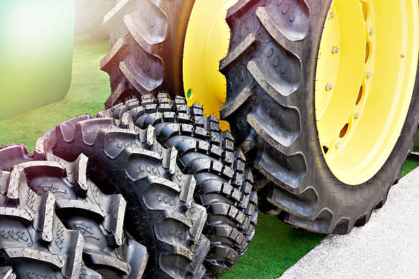 Bottom view of agricultural tractor.