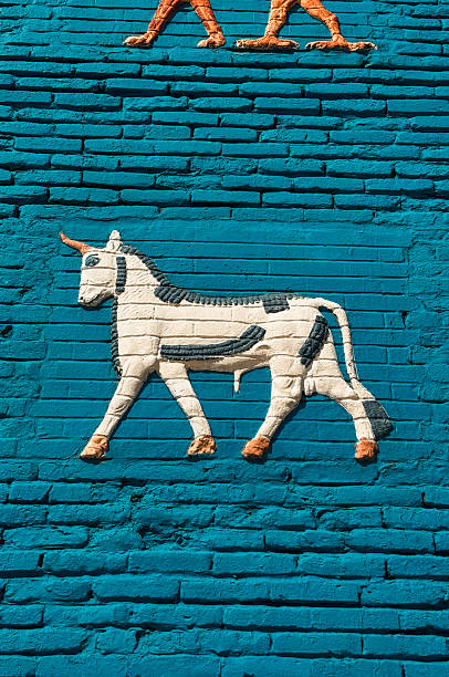 istock Colorful bull relief in Babylon showcasing ancient Mesopotamian art techniques 2225393876