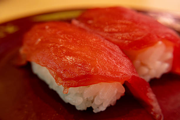 Freshly prepared nigiri sushi