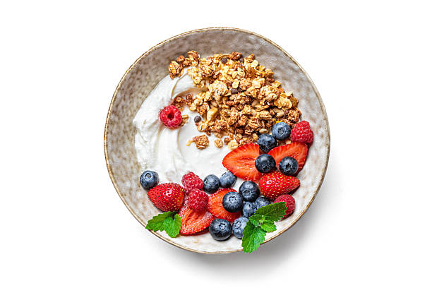 istock Granola bowl with greek yogurt and fresh berries 2225410016