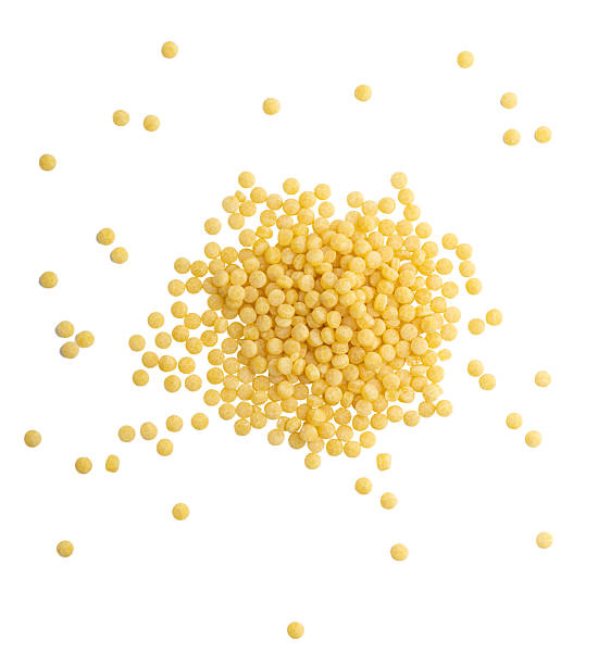 couscous israeli ptitim isolated on white background macro
