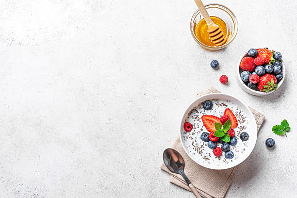 istock Chia bowl with greek yogurt and fresh berries 2225410177