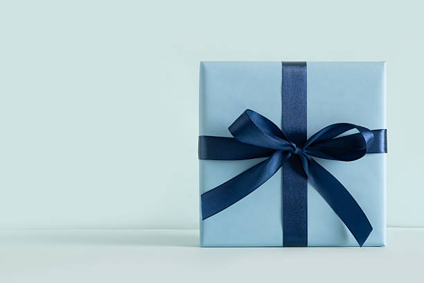 istock Blue gift box on blue background. Happy Fathers Day 2225414956