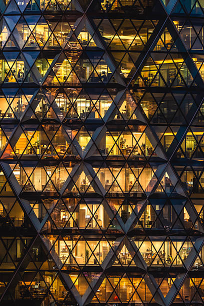 istock Illuminated office buildings in London 2225415910