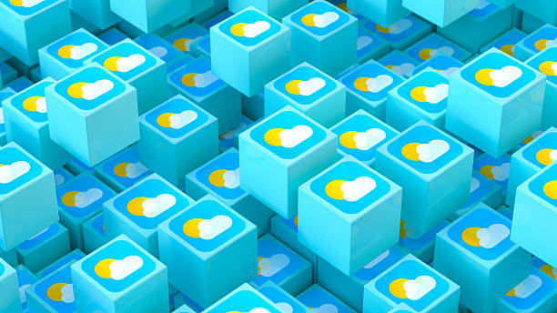 istock Weather Forecast App Icons Technology Background 2225417350
