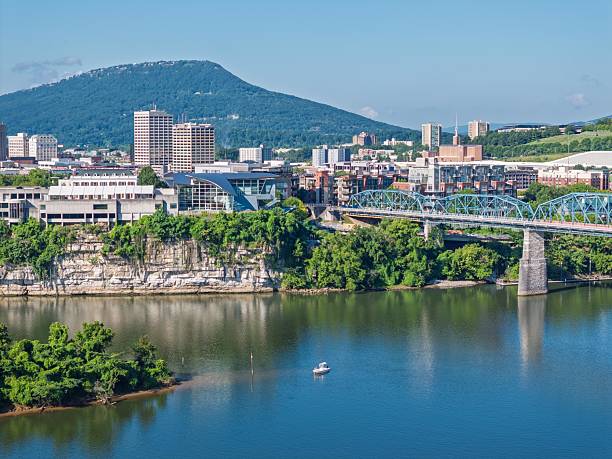 Chattanooga Skyline and Tennessee River Aerial