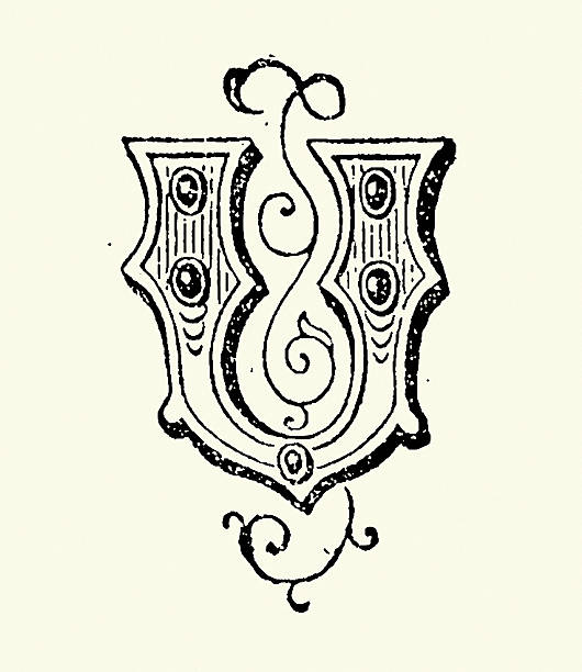 istock Ornate Capital letter U, Victorian, 1880, 19th Century, History 2225429807