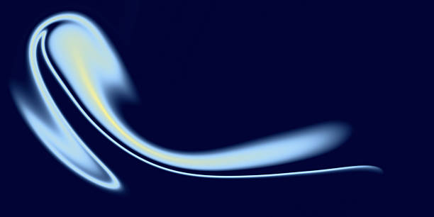 istock Swirling blue light on navy blue background, abstract wallpaper or banner design. 2225436455