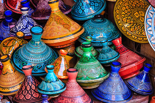 istock Colorful Maroccan tajine pots at a souk in Marrakech 2225442215