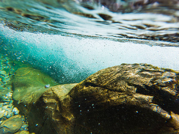 istock A captivating underwater landscape in a fast-flowing river with crystal clear water, stones on the bottom, and thousands of air bubbles. 2225444525