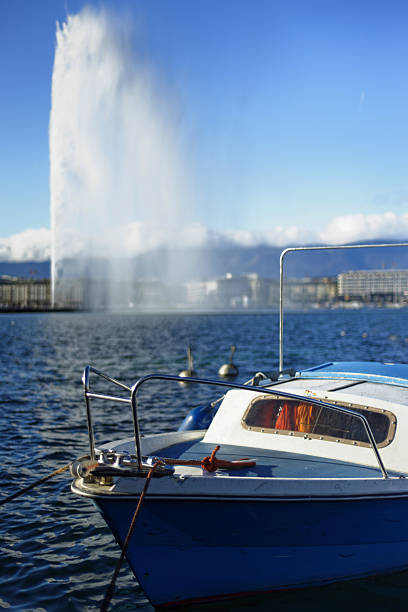 The Jet d'Eau (Water-Jet) is a large fountain in Geneva, Switzerland and is one of the city's most famous landmarks.Five hundred litres of water per second are jetted to an altitude of 140 m by 2 pumps.