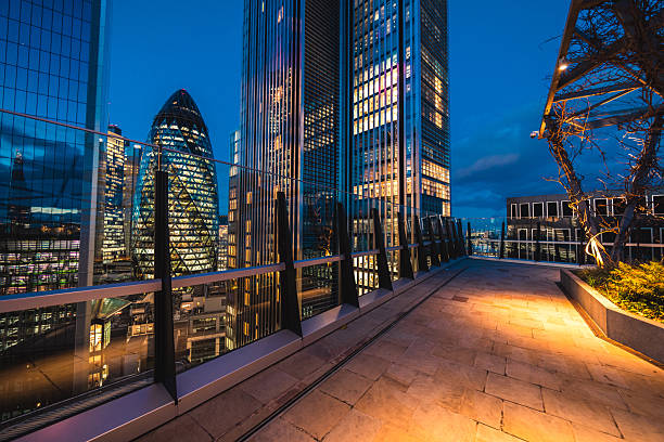 istock London rooftop overlooking illuminated skyscrapers at dusk 2225447032