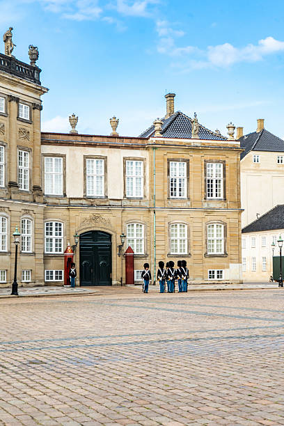 Copenhagen, Denmark -  June 2 2025: Copenhagen's Amalienborg Palace and changing of the guard