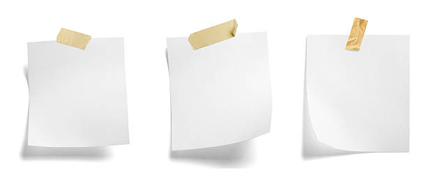 istock paper message note reminder blank background office business white empty page label adhesive tape 2225448220