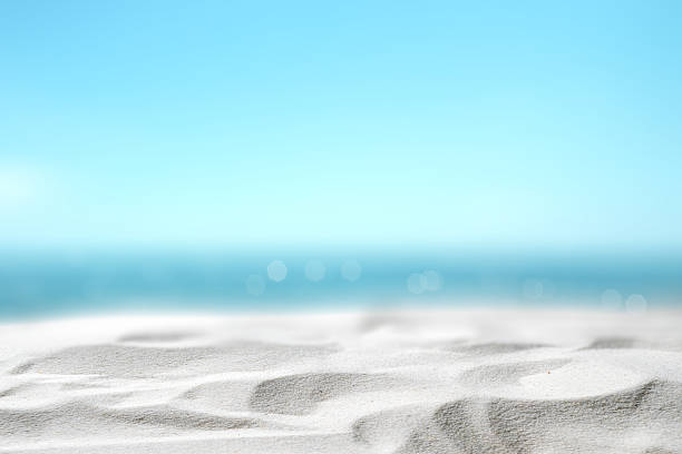 istock Beautiful sandy beach with an ocean view and a blue sky. Natural background. Summer concept 2225470675