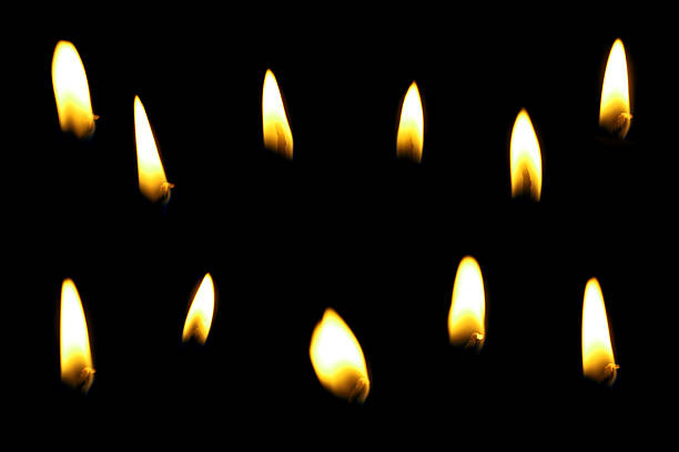 istock Candlelight and flame Black illustration lights with dark background at night, bright celebration, a funeral with death in a cemetery. 2225493968