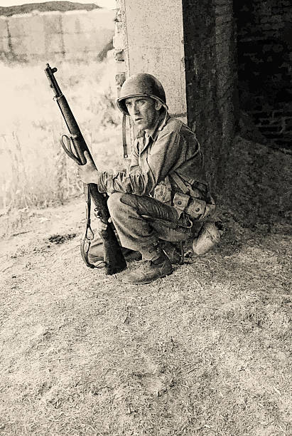 istock WWII American Soldier and M1 Garand rifle 2225496628