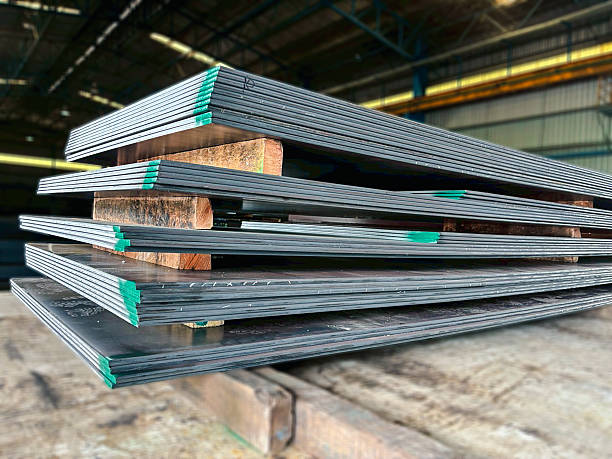 istock Black Steel Plates for Industrial Construction Projects 2225500490