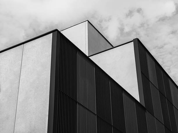 istock Modern Building Steel Facade Geometric shape Exterior Architecture details 2225502900