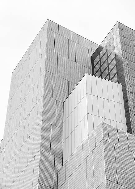 istock Modern Building Grey tiles Facade Geometric shape Exterior Architecture details 2225505399