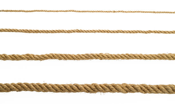 istock Brown ropes of different thicknesses on white background 2225510307