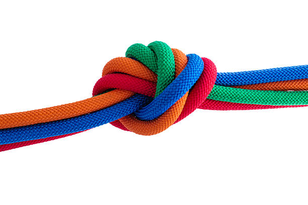 istock Tied knot made from colorful ropes 2225510442