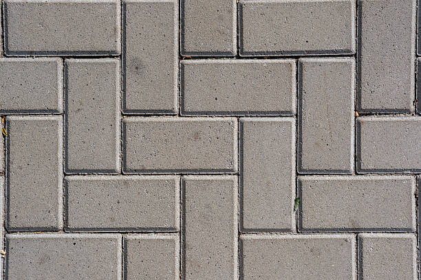 Sidewalk paved with concrete block paving