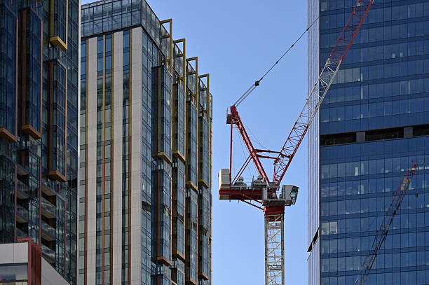 istock sky,city view,big city,skyscrapers,construction crane,metal structures,skyscraper construction,modern city,modern architecture,warsaw,europe,investments,offices 2225511516